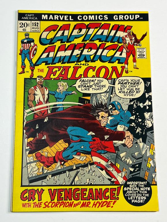 Captain America 152 - Vs Scorpion & Mr. Hyde VG+