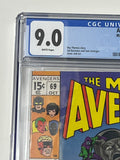 Avengers 69 CGC 9.0 - 1st appearance (cameo) of Squadron Sinister