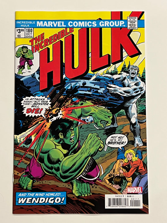 Incredible Hulk 180 Facsimile - 1st Wolverine