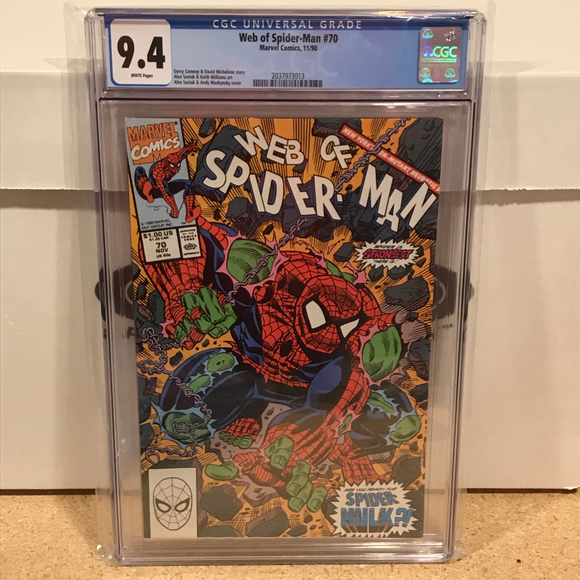 Web of Spider-Man 70 CGC 9.4 - Spider-Hulk! - Marvel Comics - Joels Comics