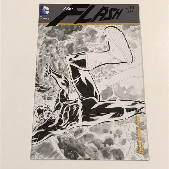 Flash (New 52) 10 1:25 wraparound sketch variant DC Comics - Joels Comics