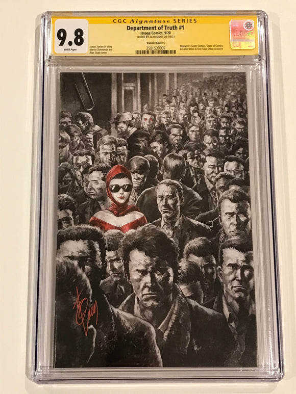 Department of Truth 1 Alan Quah variant SS CGC 9.8 signed by Alan Quah
