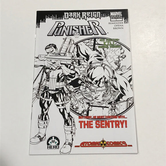 Punisher Dark Reign 1 B&W variant - Marvel Comics - Joels Comics