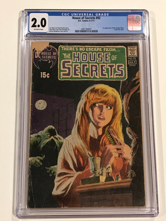 House of Secrets 92 CGC 2.0 - 1st Swamp Thing